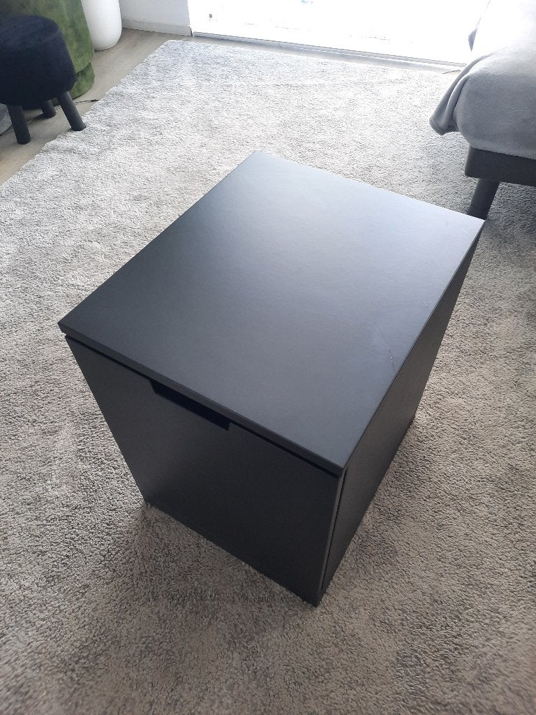 Ikea Nordli zwarte ladekast (met beschadiging), Ophalen, Gebruikt, 1 of 2 laden, 50 tot 100 cm