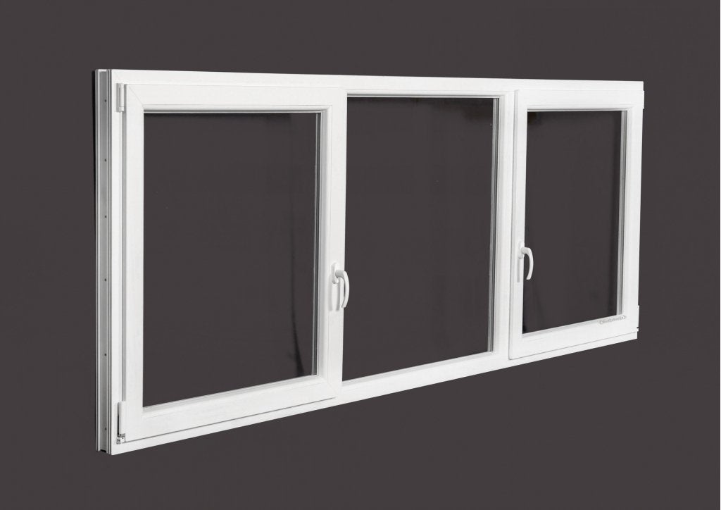 Kunststof Kozijn Draaikiep Vast Draaikiep  B300 H110cm Wit, Niet ingevuld, Kunststof, Raamkozijn, Niet ingevuld