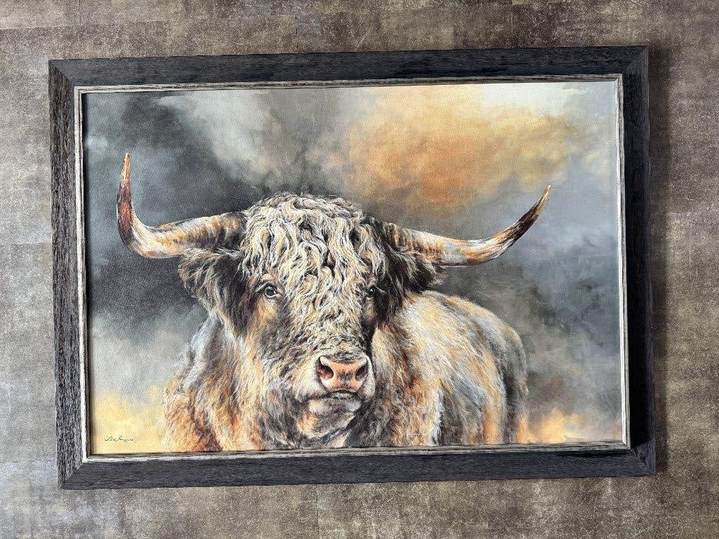 Schilderij van Schotse Hooglander, Ophalen, Zo goed als nieuw, Schilderij, 100 tot 125 cm