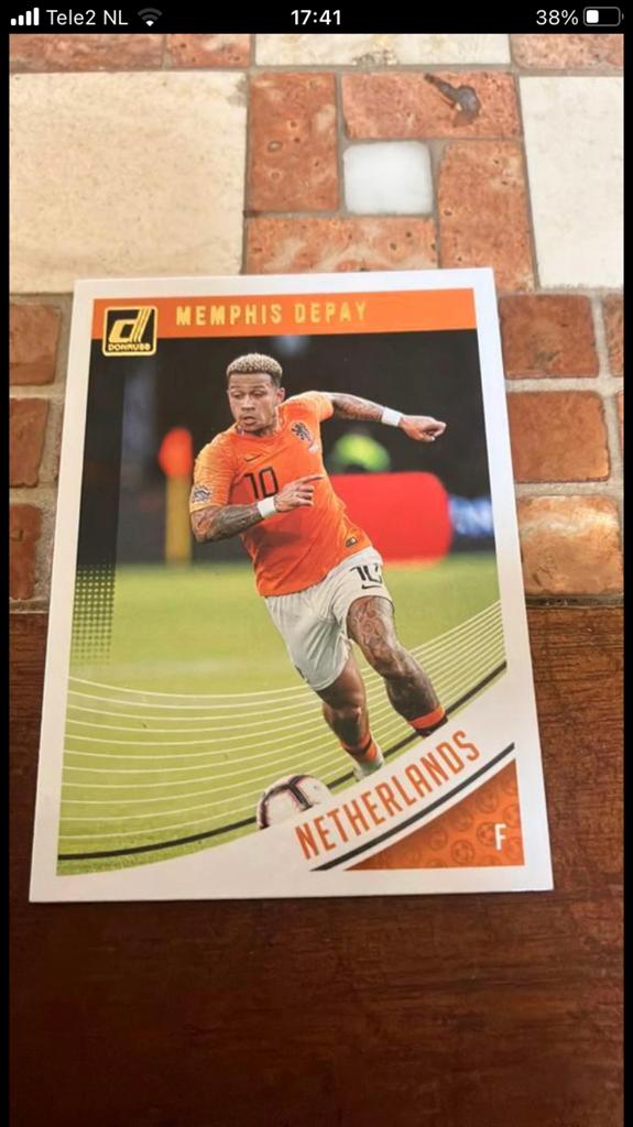 Memphis depay  panini donruss, Ophalen of Verzenden, Zo goed als nieuw, Buitenlandse clubs, Poster, Plaatje of Sticker