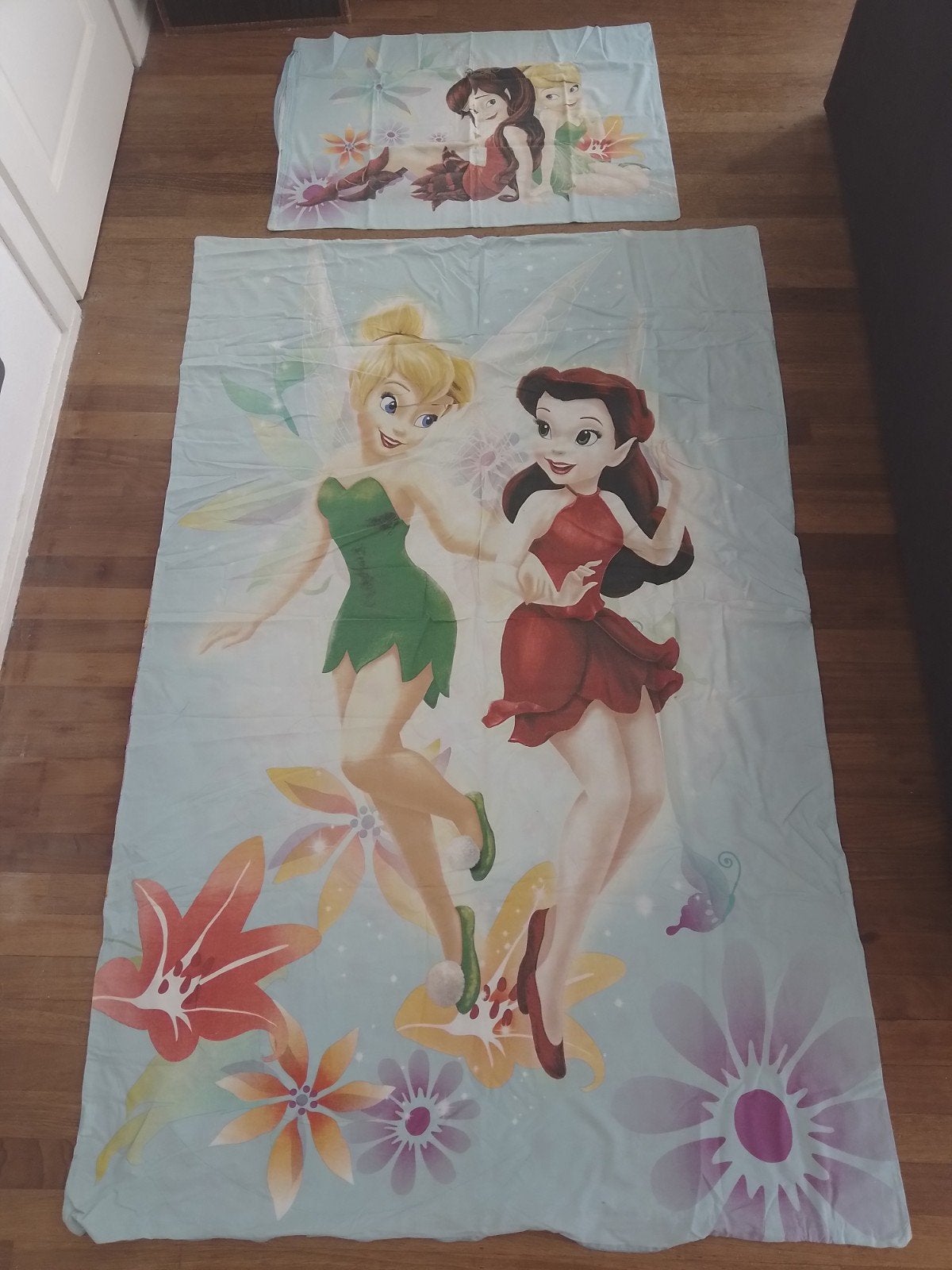 Tinkerbell Dekbedovertrek 140x200 cm met Kussensloop, Overige merken, Ophalen of Verzenden, Zo goed als nieuw, Wasbaar