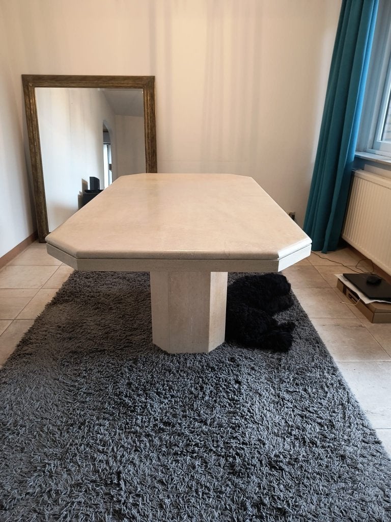 Travertin Eettafel plus Salontafel Mooie set!, Huis en Inrichting, Tafels | Eettafels, Ophalen, Overige materialen, 50 tot 100 cm