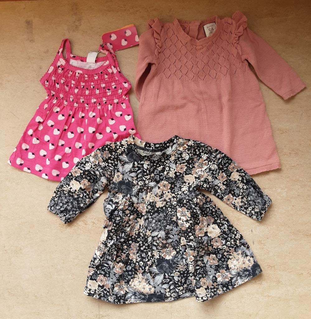 3x Baby jurkje maat 62, Kinderen en Baby's, Babykleding | Maat 62, Gebruikt, Meisje, Jurkje of Rokje, Ophalen of Verzenden