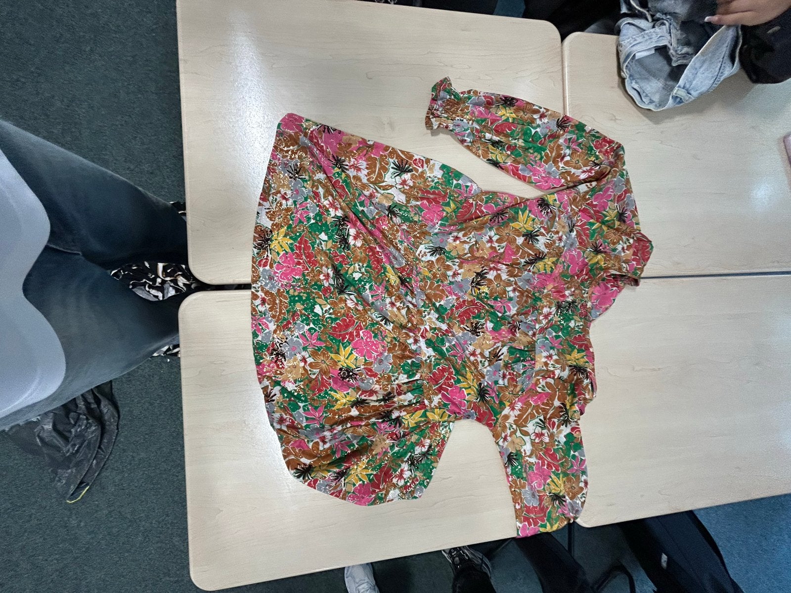 Bloemenjurk met lange mouwen, Overige kleuren, Zo goed als nieuw, Knielengte, Ophalen
