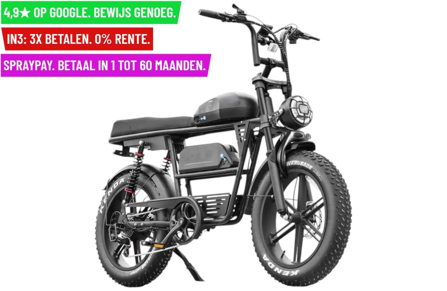 QM EB30 Double Battery - Black - Electric Fat Bike, Fietsen en Brommers, Elektrische fietsen, Overige merken, 9713 Bv Groningen
