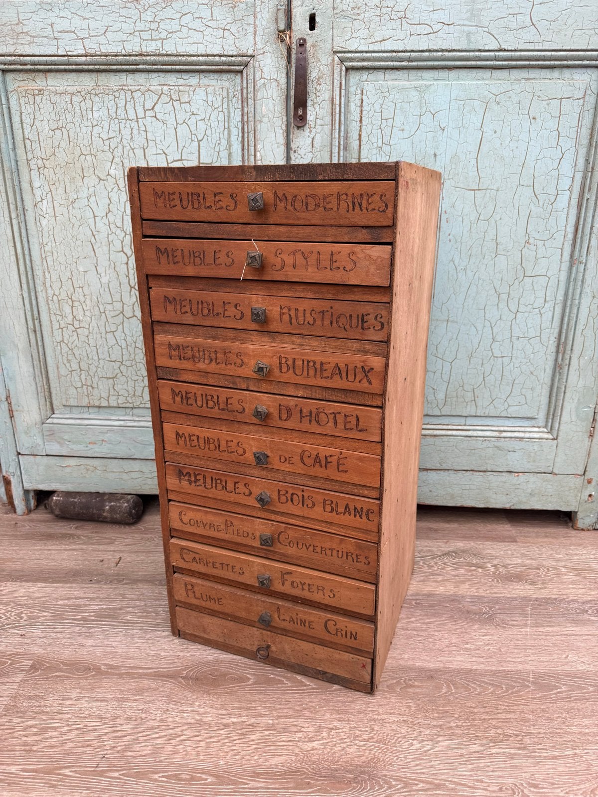Oud Frans laden kastje - Vintage houten apothekerskast, Ophalen