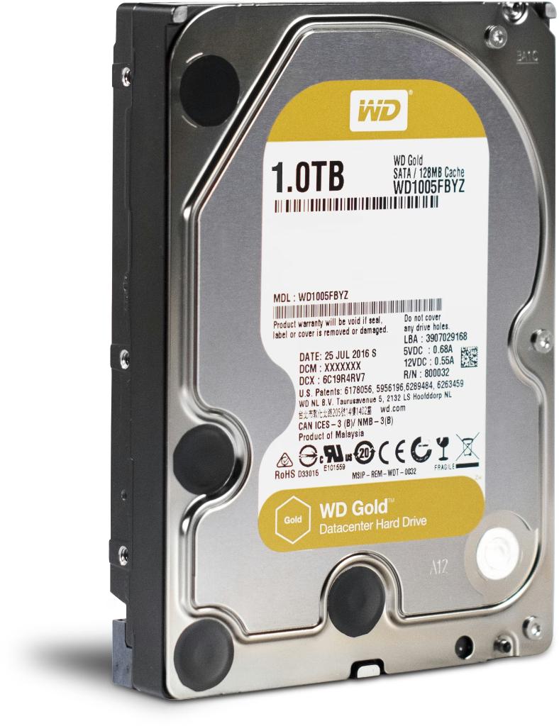 WD Gold 1TB SATA datacenter HDD, Intern, Server, Zo goed als nieuw, 1TB