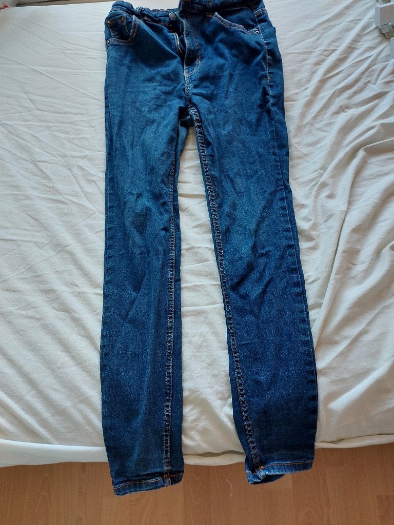 Bershka spijkerbroek maat 40, Ophalen, Gedragen, Blauw, W30 - W32 (confectie 38/40)