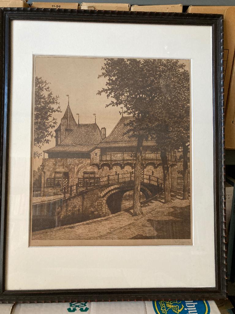 Ets Koppelpoort Amersfoort, Rupprecht, Antiek en Kunst, Kunst | Etsen en Gravures, Ophalen