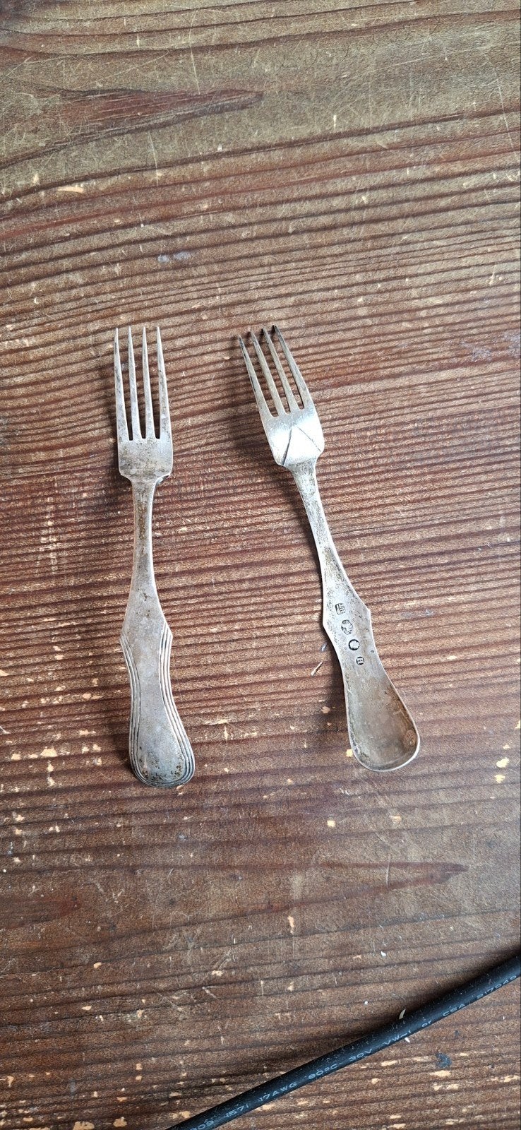 Set antieke zilveren vorkjes, Antiek en Kunst, Ophalen of Verzenden