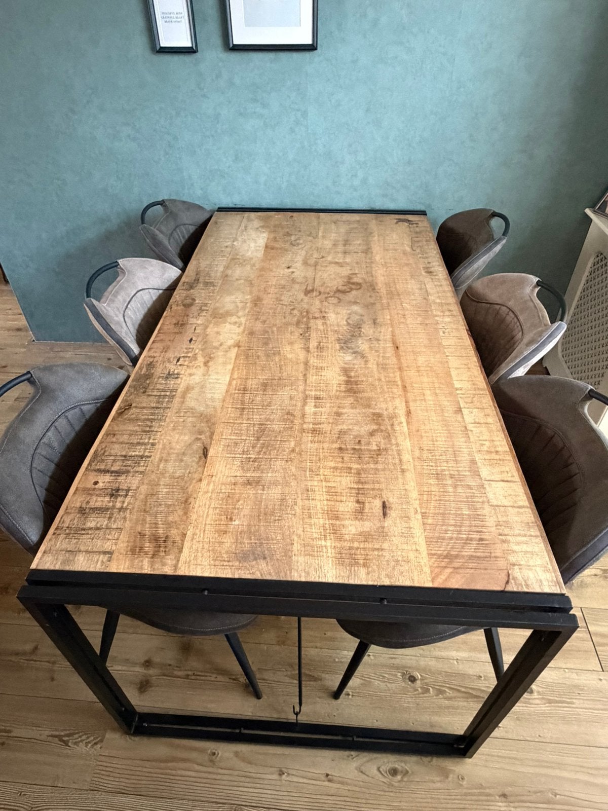 Robuuste mangohouten eettafel 180x90x76cm, Ophalen, Gebruikt, 50 tot 100 cm, 150 tot 200 cm