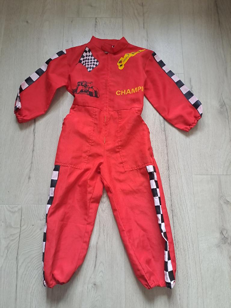 Formule 1 pak maat 104, Kinderen en Baby's, Carnavalskleding en Verkleedspullen, Ophalen of Verzenden, Gebruikt, 104 of kleiner
