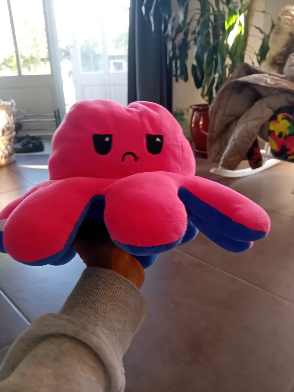 Omkeerbare octopus knuffel - Blauw/Roze, Kinderen en Baby's, Speelgoed | Knuffels en Pluche, Overige typen, Blauw, Nieuw, Ophalen of Verzenden