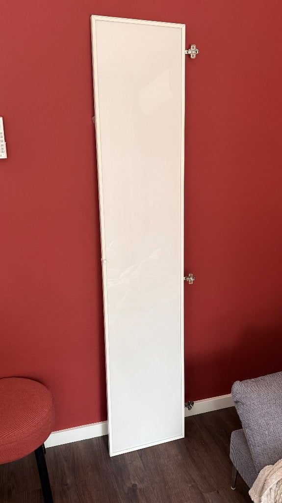HÖGBO vitrinedeur wit 40x192 cm, Ophalen, 50 tot 100 cm, Minder dan 100 cm, 25 tot 50 cm