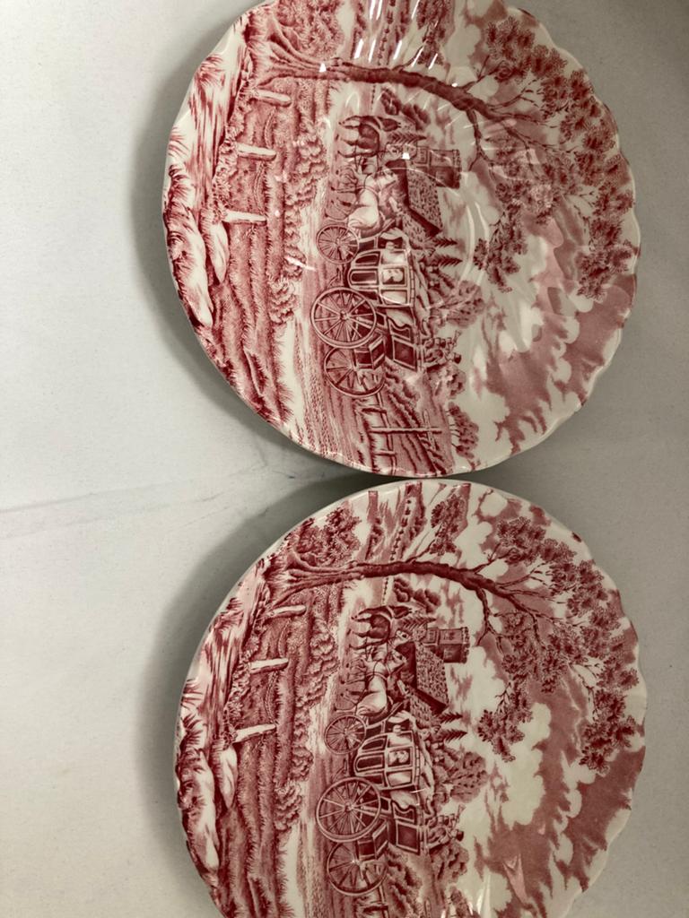 2 oud roze schoteltjes myott royal mail, Ophalen of Verzenden, Zo goed als nieuw, Glas of Kopje