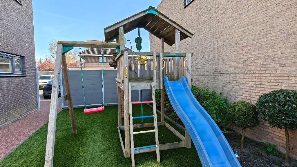 Houten speelhuis Jungle Gym, Ophalen, Gebruikt, Hout