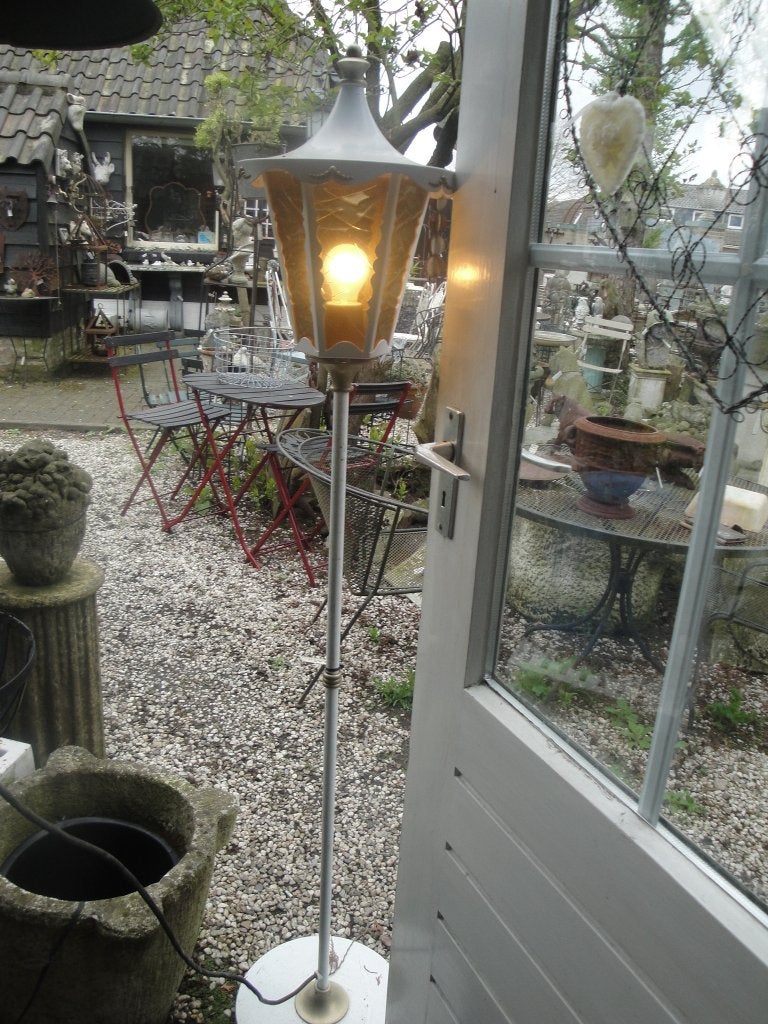 vintage buitenlamp staande lamp wit met goud, Ophalen, Nieuw