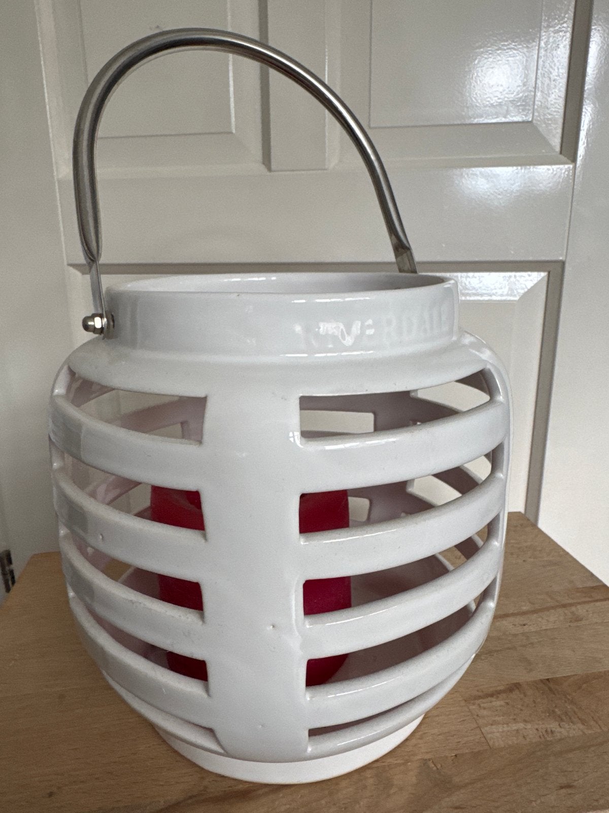 Riverdale Windlicht Wit - 20 cm doorsnede, 20 cm hoog, Ophalen, Gebruikt, Wit, Steen/keramiek