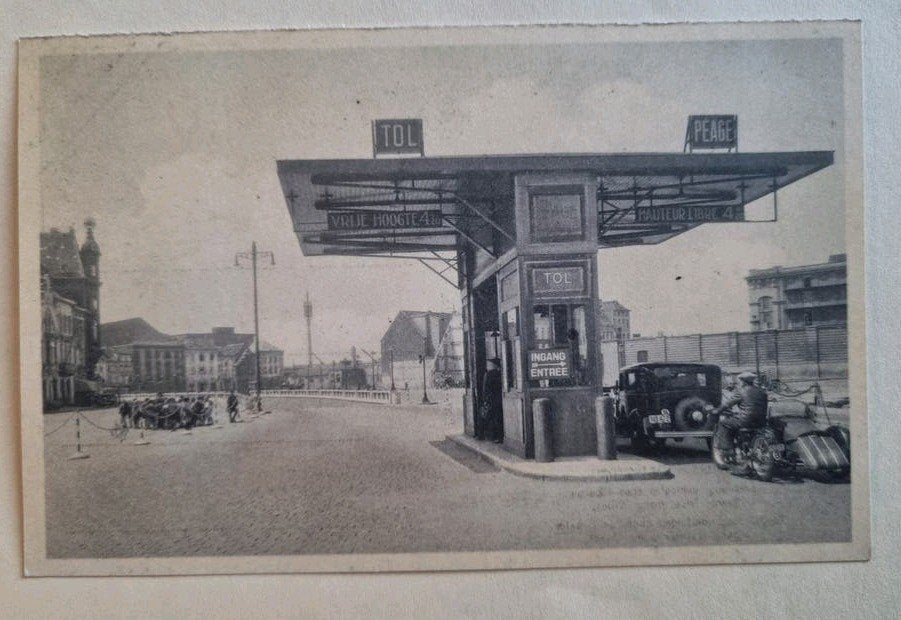 ZELDZAME oude foto tolhuis Waaslandtunnel Antwerpen ca1930, Verzamelen, Ophalen of Verzenden, 1920 tot 1940, Ongelopen, Antwerpen