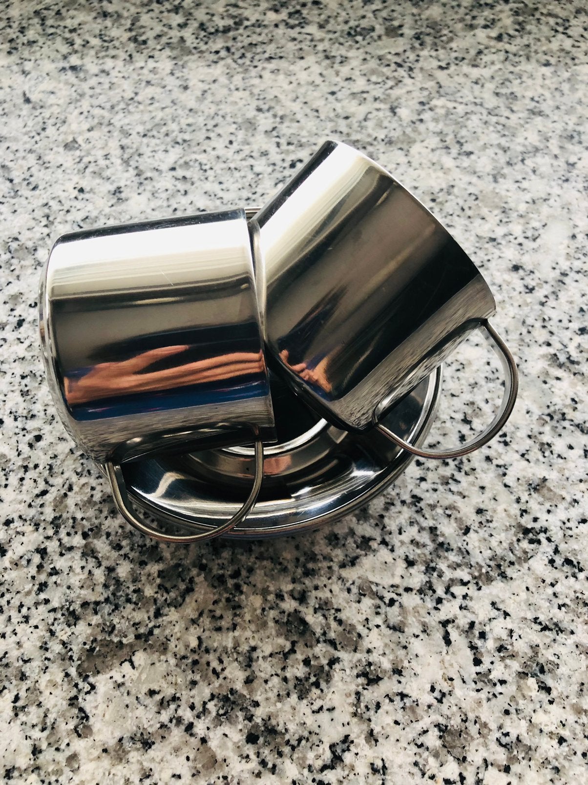 Espressokopjes roestvrijstaal, Gebruikt, Overige merken, Ophalen of Verzenden, Overige stijlen