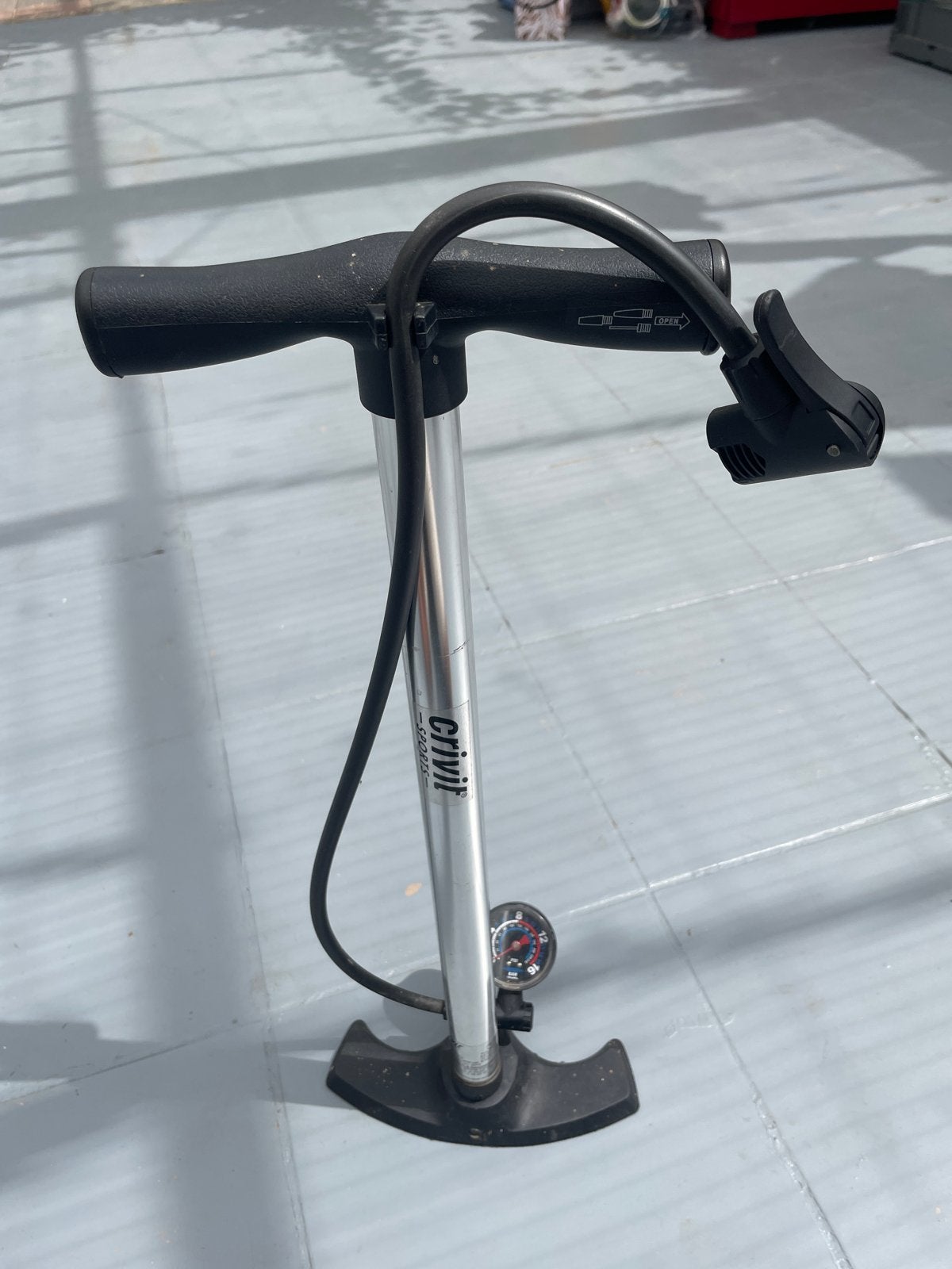 Crivit Sport Fiets Pomp met Drukmeter, Fietsen en Brommers, Ophalen, Drukmeter, Gebruikt