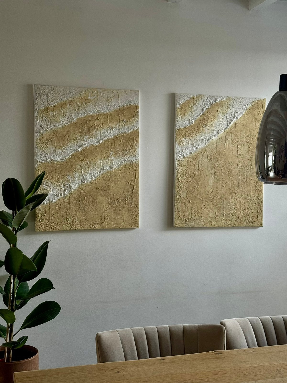 Set van 2 Textured Canvas Art Schilderijen, Ophalen