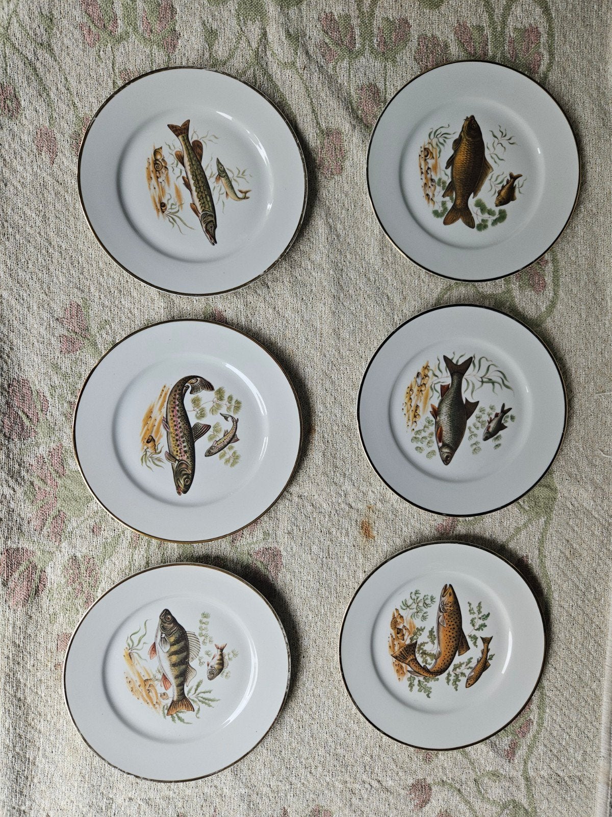 Set van 6 Bavaria Jaegerlo porseleinen visborden, Ophalen of Verzenden