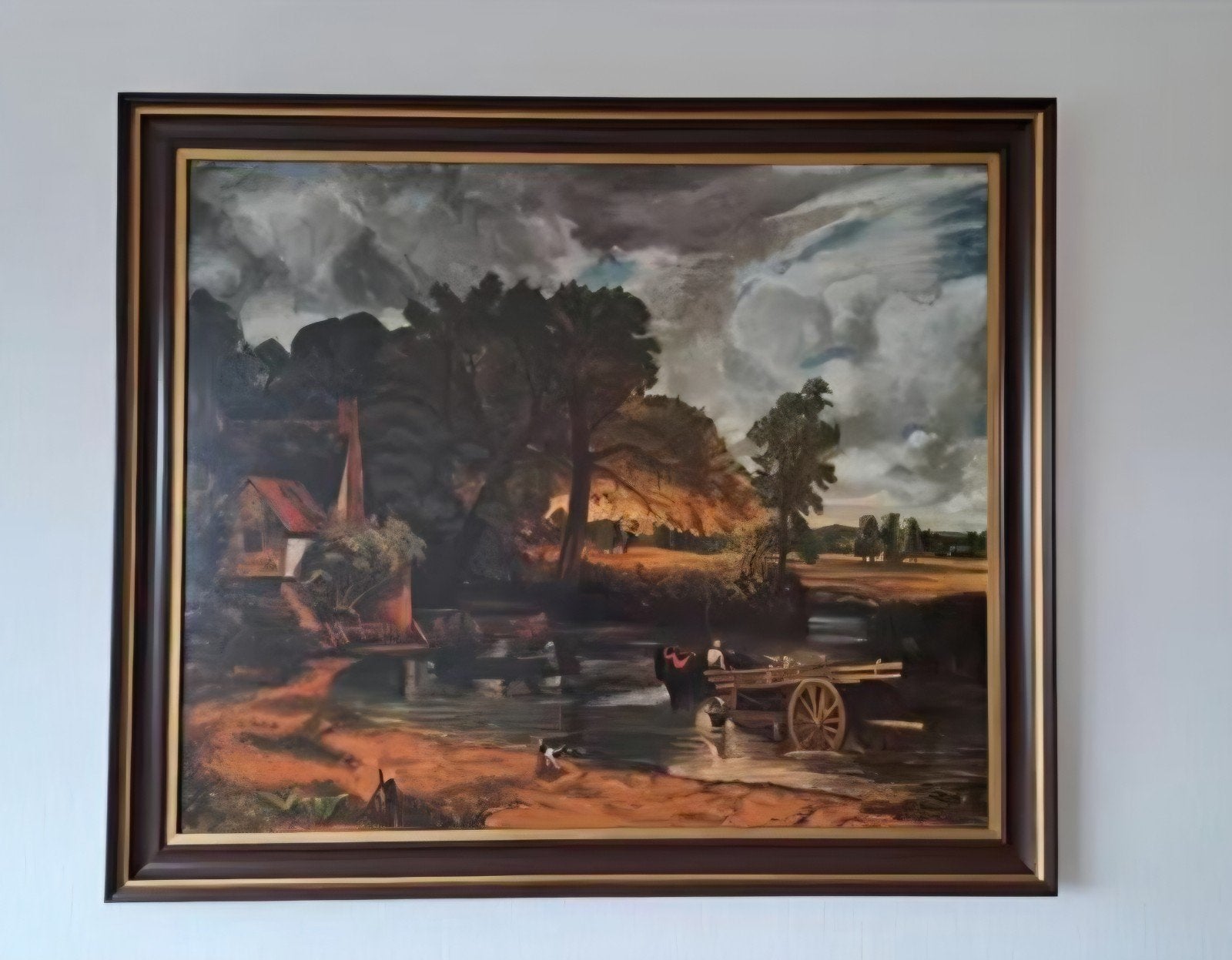de Hooiwagen van John Constable., Antiek en Kunst, Ophalen, Doek, Landschap, Olieverf