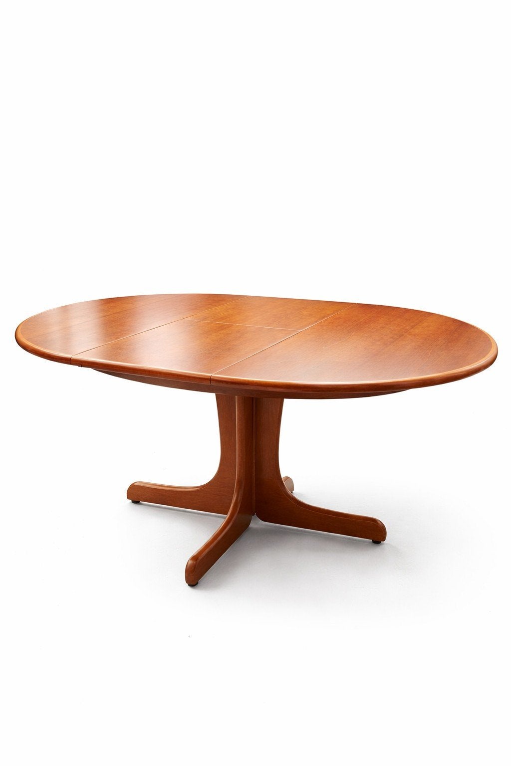 Vintage ronde uitschuifbare eettafel, Ophalen, 50 – 75, Zo goed als nieuw, Kersenhout
