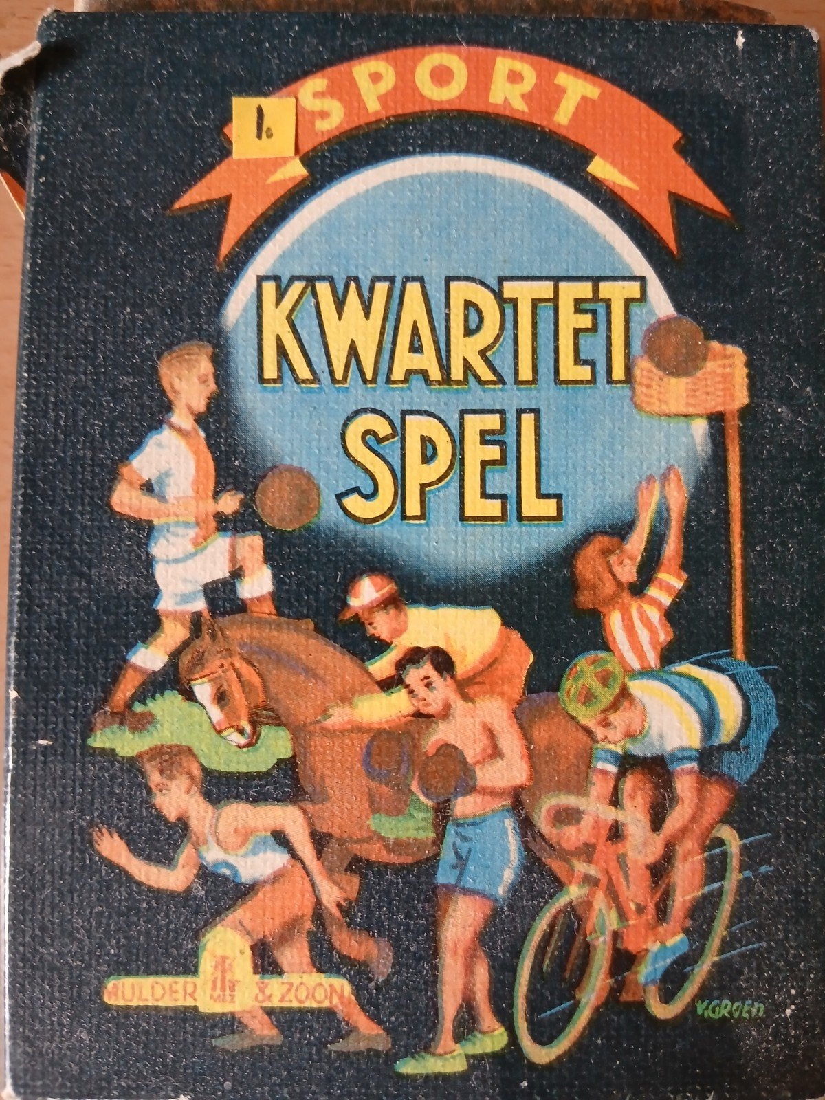 Antiek/Vintage Sport Kwartetspel - Mulder & Zoon (1947), Verzamelen, Ophalen of Verzenden, Gebruikt, Kwartet(ten)