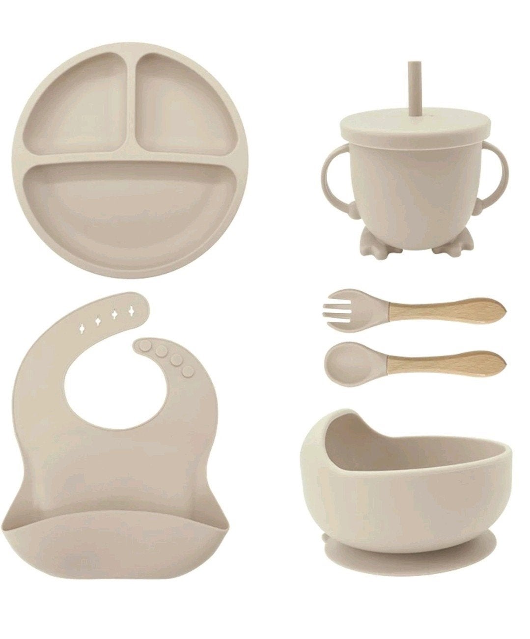 NIEUW! Kinder baby serviesset beige 6 delig, Ophalen of Verzenden, Nieuw
