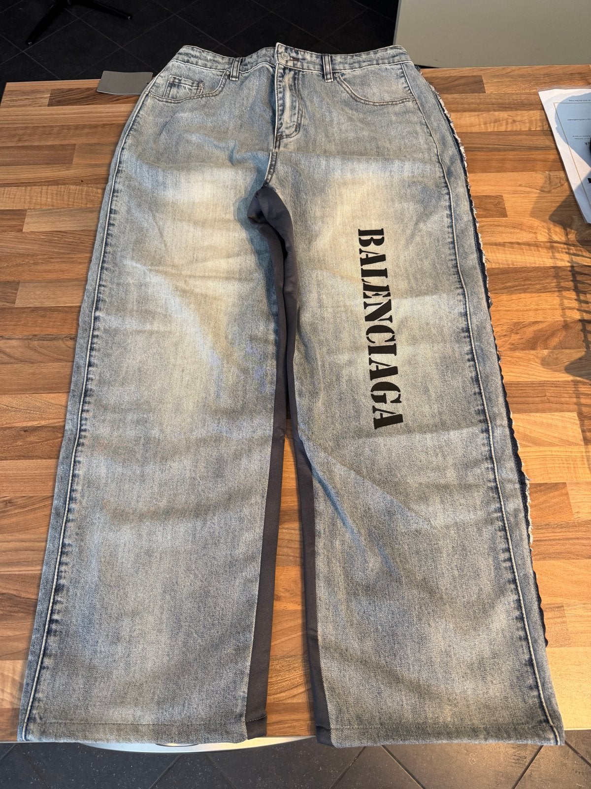Balenciaga Jeans met Logo - Maat 34, Blauw, Nieuw, Ophalen of Verzenden, Maat 34 (XS) of kleiner
