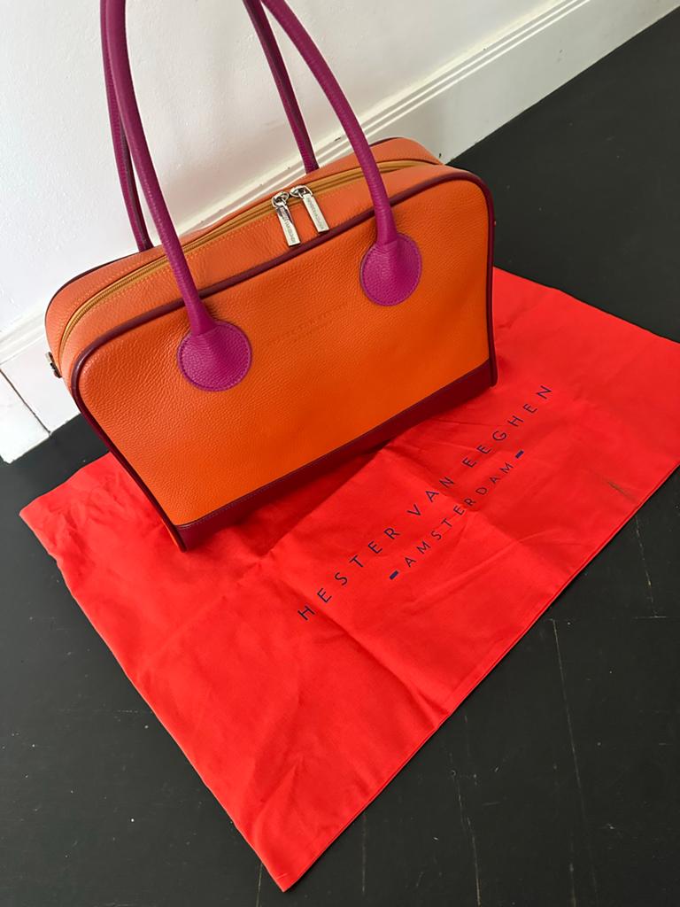 Hester van Eeghen tas/laptoptas - Oranje, Fuchsia, Bordeaux, Sieraden, Tassen en Uiterlijk, Ophalen of Verzenden, Gebruikt, Oranje
