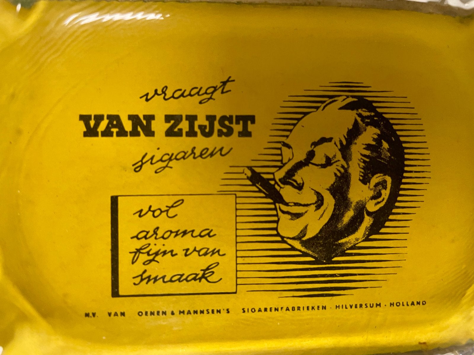 Vintage glazen Van Zijst Sigaren Asbak, Ophalen
