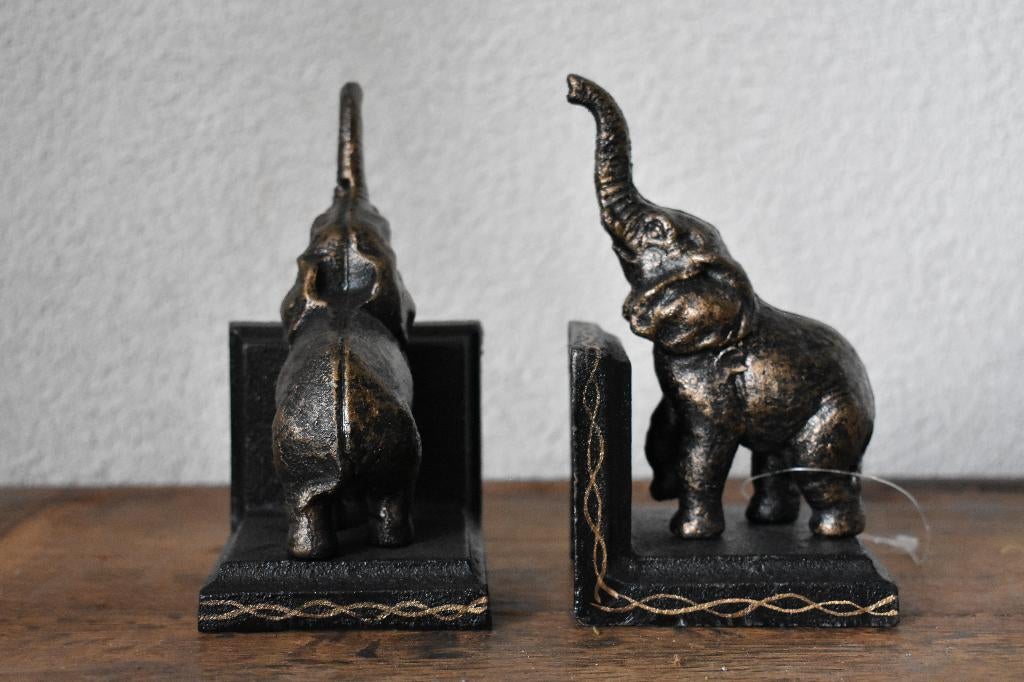 Gietijzer zware boeksteunen olifant paard uil varken hond, Ophalen of Verzenden