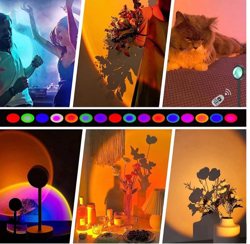 Nieuwe Sunset lamp Kleurlichtenafstandsbediening  Projector, Ophalen of Verzenden, Nieuw, Lamp