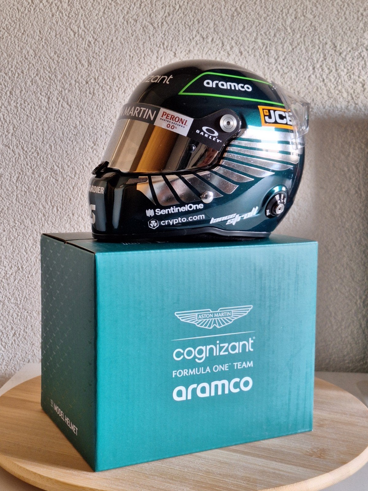 F1 Lance Stroll Aston Martin 2023 helm 1:2., Ophalen of Verzenden, Nieuw, Formule 1