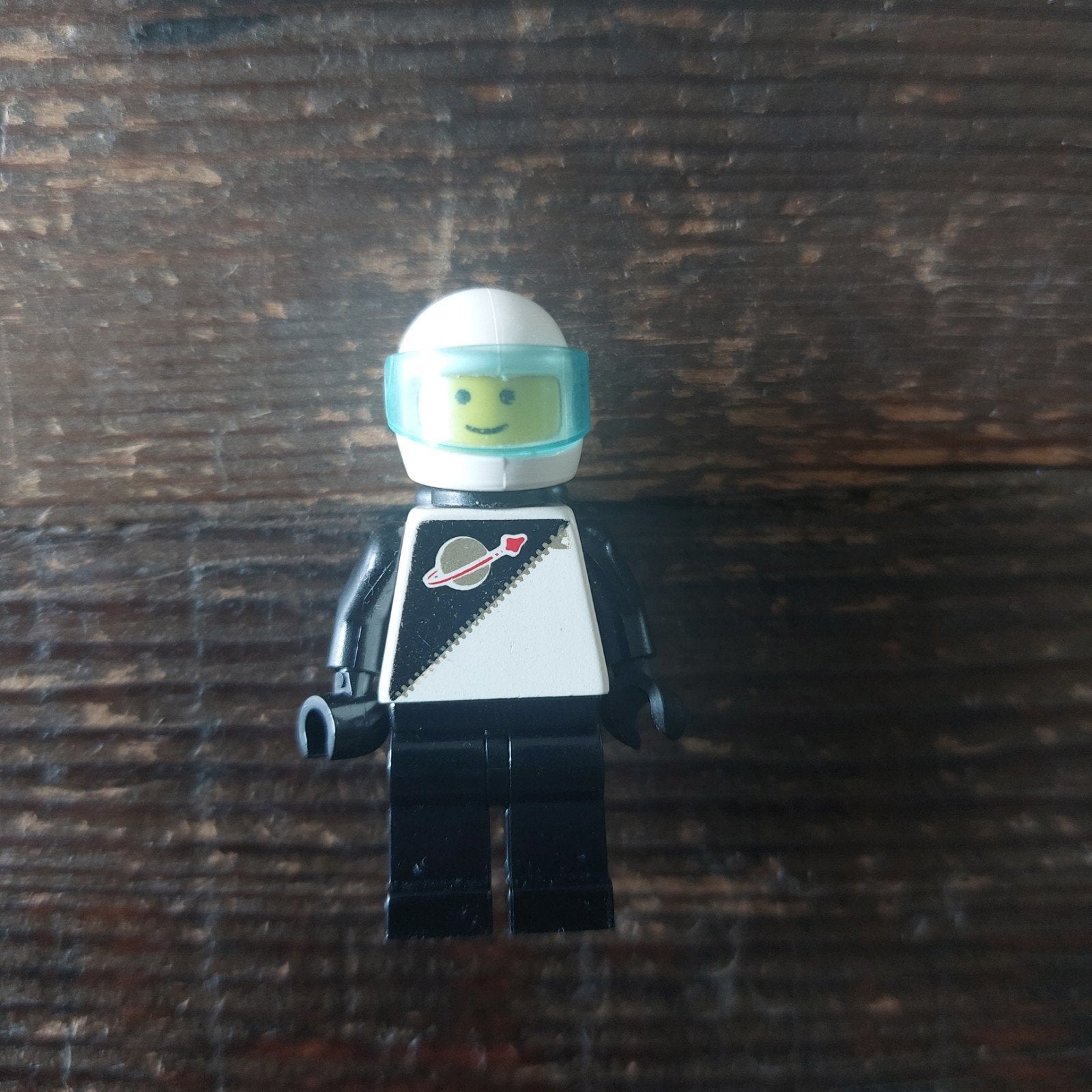 Vintage LEGO Classic Space Minifiguur SP013 Zwart Astronaut, Ophalen of Verzenden, Gebruikt