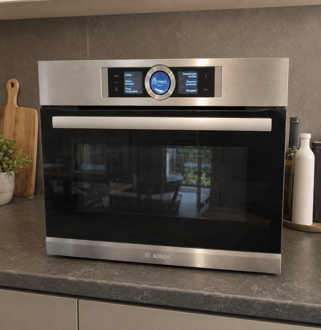 Luxe bosch combi oven magnetron, Ophalen, 45 tot 50 cm, Bosch, Inbouw