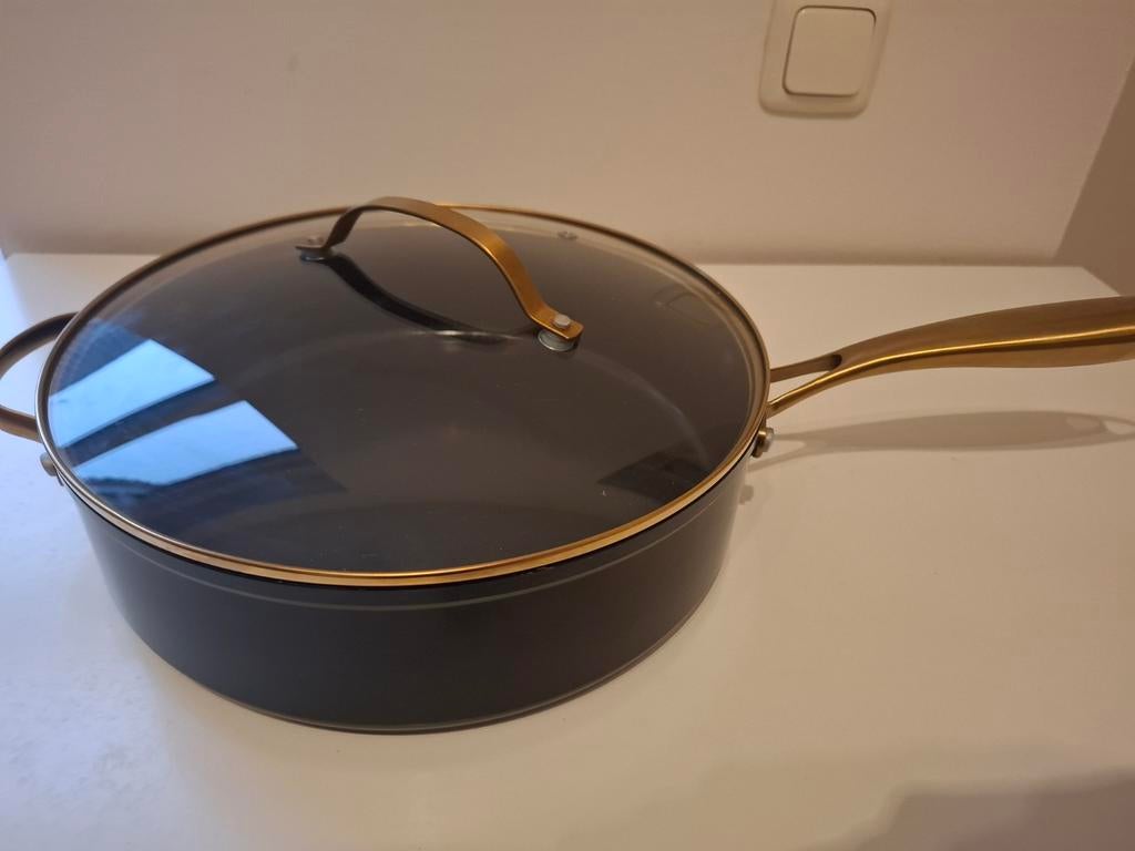 Hapjespan., Inductieplaat, Aluminium, Ophalen of Verzenden, Zo goed als nieuw
