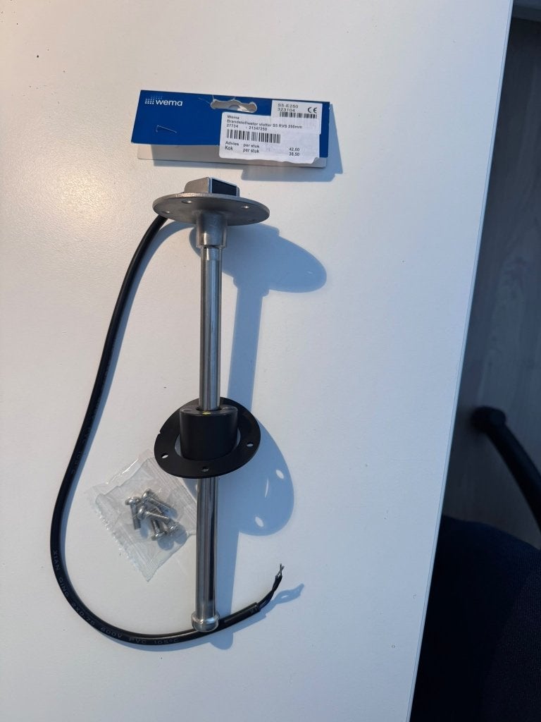 wemo brandstof/water vlotter rvs 25cm, Watersport en Boten, Ophalen of Verzenden, Nieuw, Motor en Techniek, Zeilboot of Motorboot