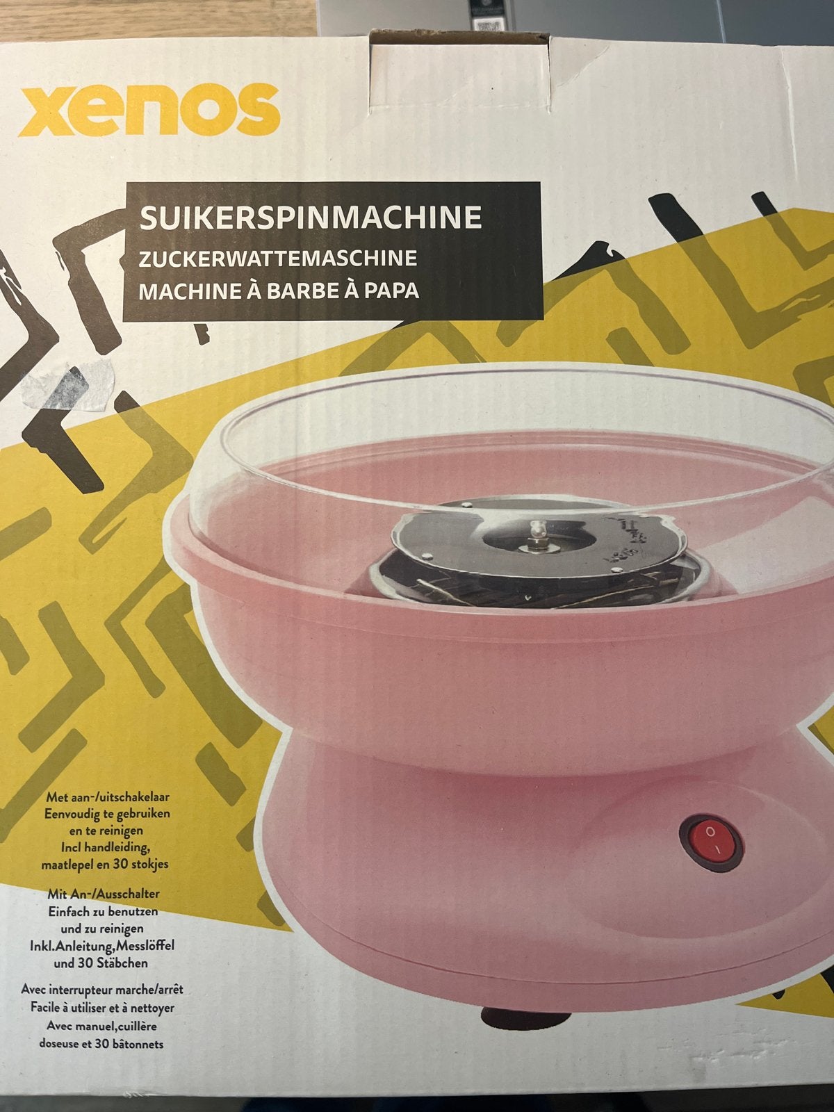 Xenos Suikerspinmachine - Roze met suiker en stokjes, Ophalen of Verzenden, Zo goed als nieuw