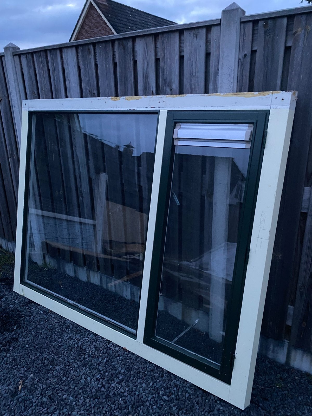 Kozijn met uitzetraam en dubbelglas, Ophalen, Gevelraam of Ruit, Gebruikt, 80 tot 120 cm