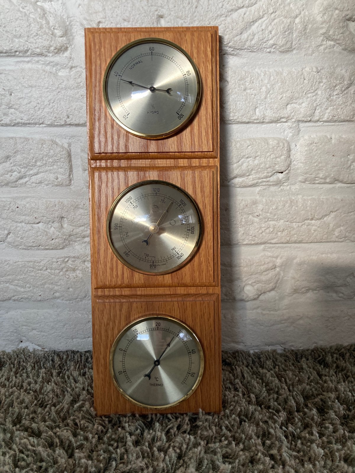 Retro houten weerstation TFA, Ophalen of Verzenden, Gebruikt, Weerstation