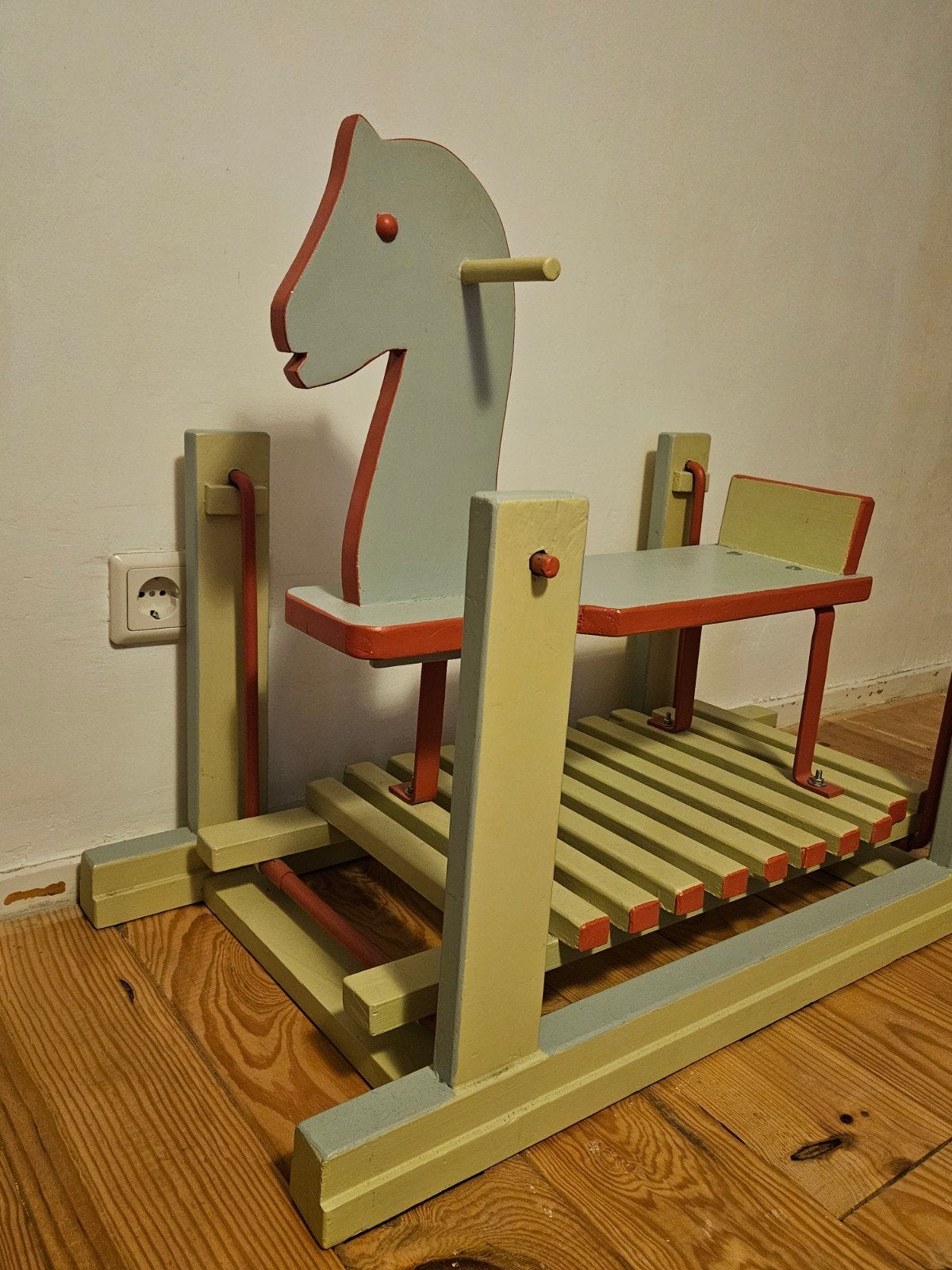 Uniek houten hobbelpaard / schommelpaard voor kinderen, Ophalen, Gebruikt