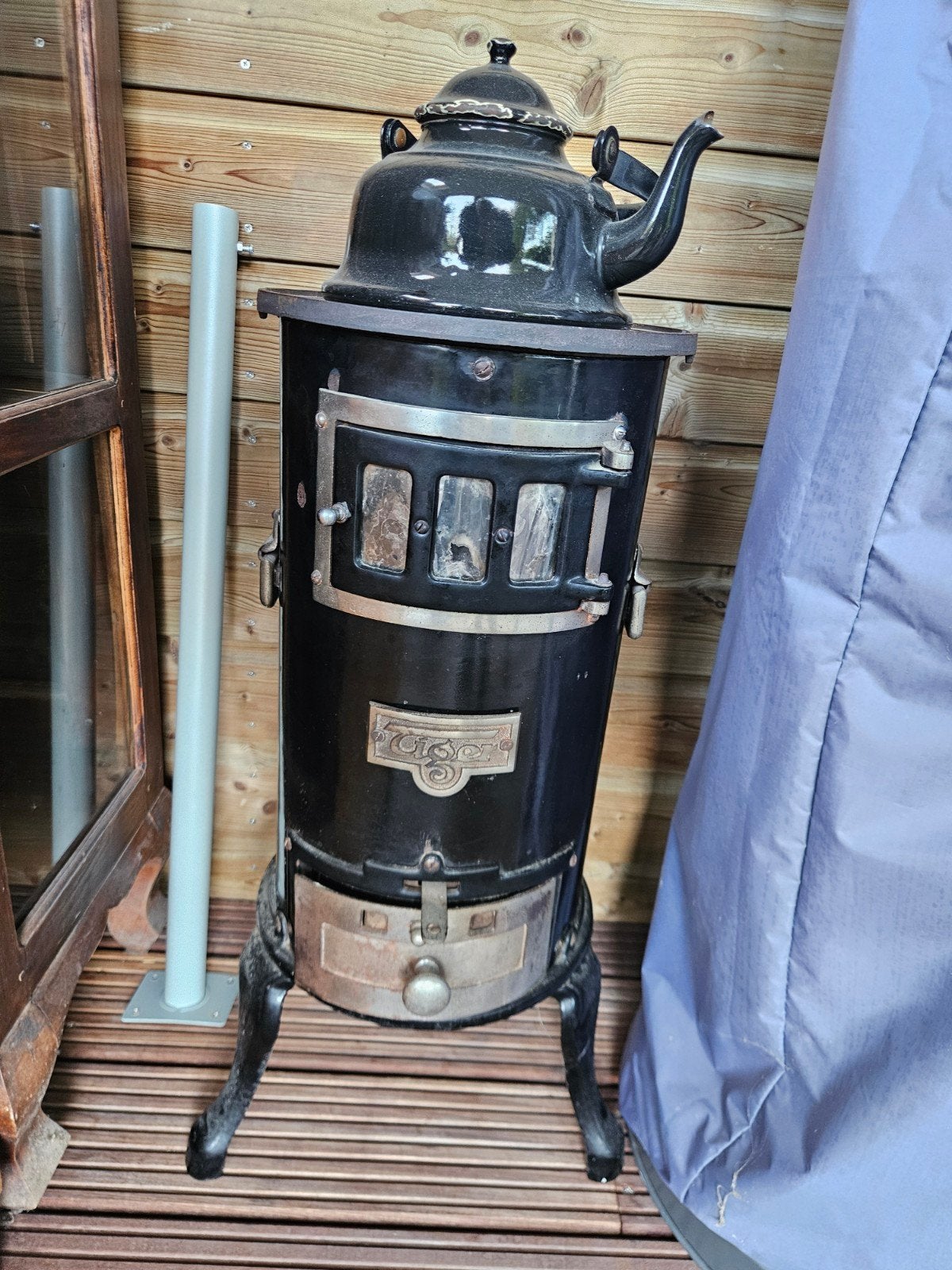 Tiger potkachel / allesbrander met ketel, Ophalen, Gebruikt, Overige brandstoffen, Vrijstaand