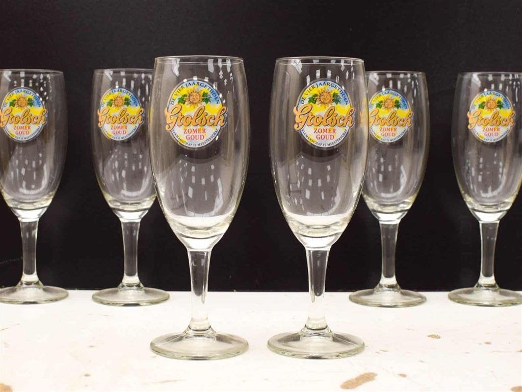 6 stuks Grolsch Zomergoud bierglas 52648