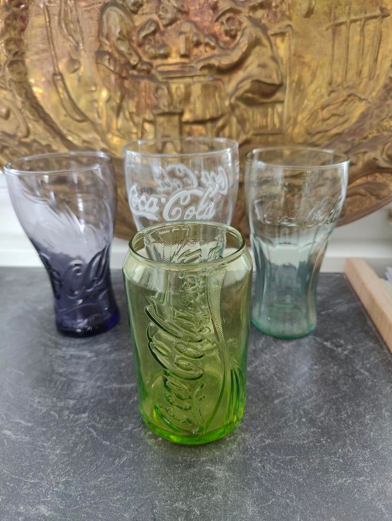 Set van 4 Coca-Cola glazen - diverse kleuren en modellen, Ophalen of Verzenden