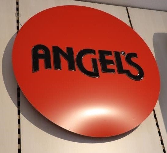 Reclamebord Angels lichtbord lichtbak wanddecoratie, Verzamelen, Ophalen, Zo goed als nieuw, Reclamebord