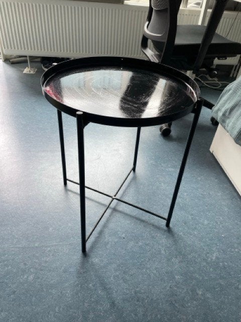 Salontafel met dienblad, Ophalen, Zo goed als nieuw, Rond, Metaal